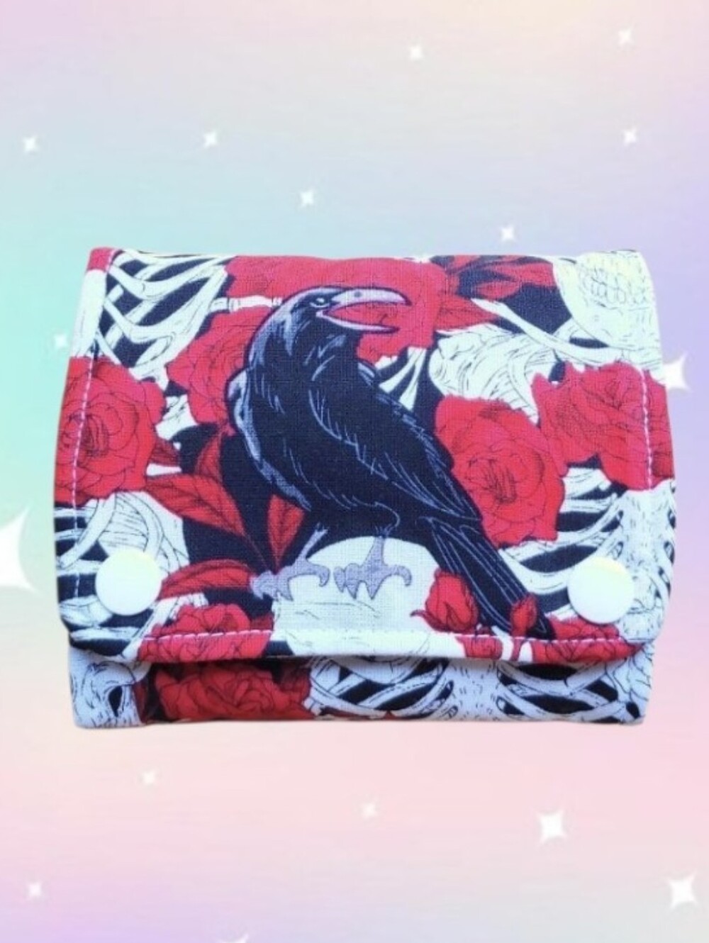 Essential Oil Roller Bottle Wallet - Skulls Crows Roses